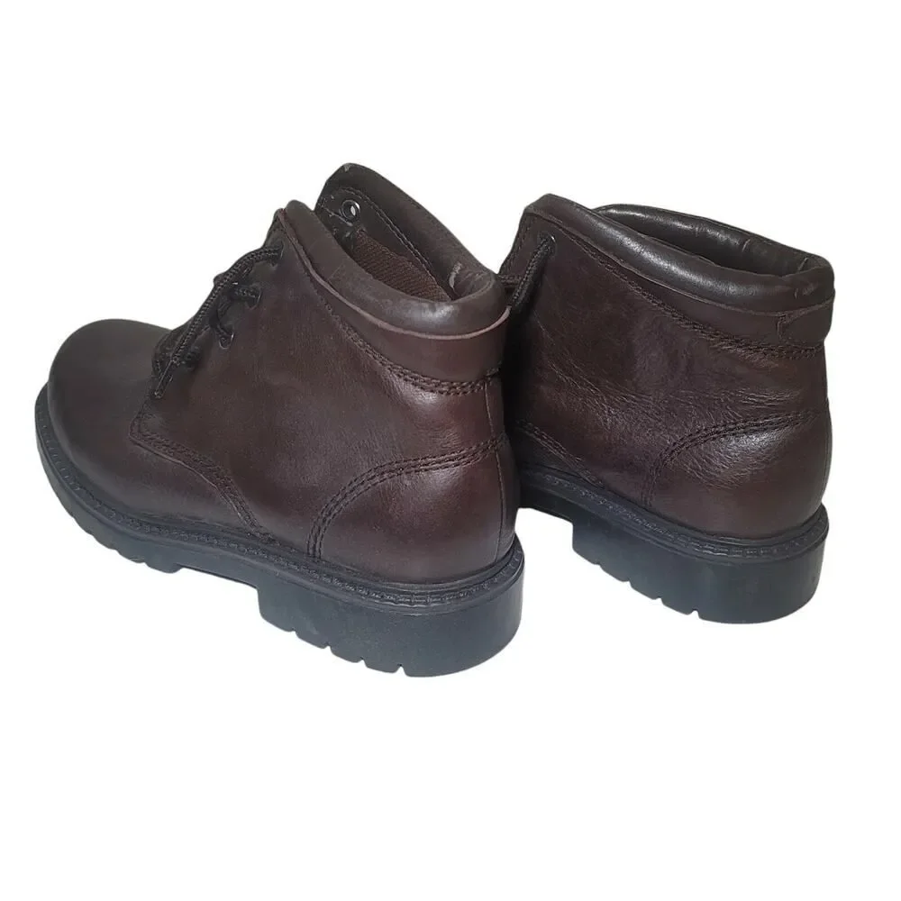 Dockers Leather Ankle‎ Boots Size 7.5 Brown Leather Ankle High Lace Up